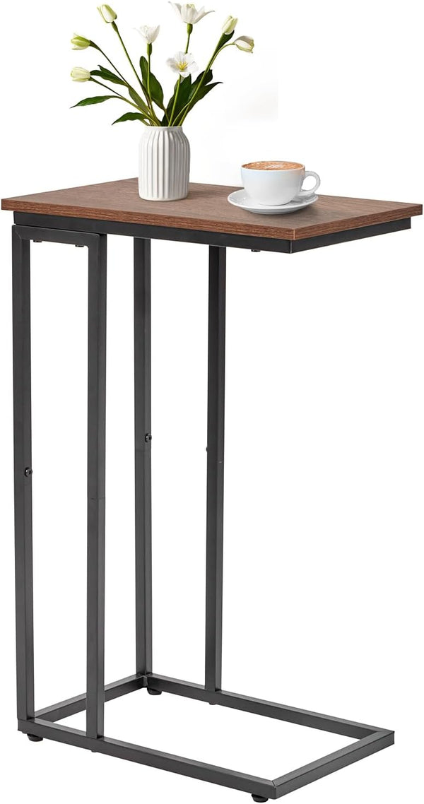 C-Shaped End Table, for Living Room, Bedroom, Small Spaces, TV Tray Couch
