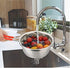 7.9inch Stainless Steel Perforated Metal Colander Strainer with Long Red Handle for Kitchen Food Pasta Noodles
