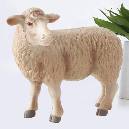 Kisangel Realistic Merino Sheep Figure, Small Lamb Farm Animals Model, Plastic Barn Figurines for Collection Desk