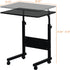 23.6 inch Karl home Small Side Mobile Table Computer Desk with Wheels Height Adjustable Rolling Potable Laptop Cart
