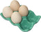 Ceramic Egg Holder - Porcelain Fresh Egg Tray for Fridge Countertop Kitchen Storage, Holds Half Dozen 6 Cups