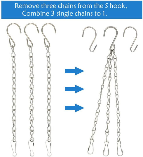 YINGFENG 10 Pack 9.5 Inch Silver Hanging Chains for Bird Feeders, Bird Houses, Planters, Lanterns, and Ornaments
