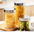 Lawei 6 Pack 27 Oz Clear Glass Jars with Stainless Steel Lids, Food Storage Canister Set