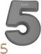 3D Silicone Cake Pans, Large Number Cake Mould for Birthday, Wedding, Anniversary, 10 Inch Number of 5 Gray