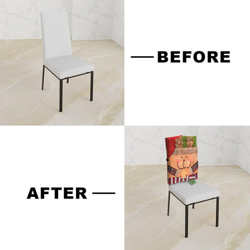 Set 6, (6, Sumgsn Christmas Chair Covers of Christmas Chair Decorations, Santa Snowman Chair Back Cover for Kitchen