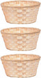 Wooden Berry Baskets, 3pcs Mini Woven Round Baskets for Food Serving and Candy Gift Container