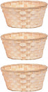 Wooden Berry Baskets, 3pcs Mini Woven Round Baskets for Food Serving and Candy Gift Container
