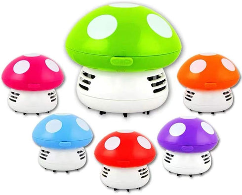 Mini Cute Table Dust Vacuum Cleaner, Mushroom Shaped Portable Corner Desk Vacuum Cleaner (Green)