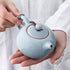 Amosfun Ceramic Teapot Small Porcelain Teapot Chinese Kungfu Tea Pot Blooming Loose Leaf Teapot Boiling Hot Water Teakettle for Tea Coffee Milk by Amosfun