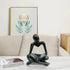 HAFKOIS Thinker Statue Reading Women Figurine Abstract Art Sculpture Home Decor Modern Black Accents for Living Room