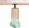 Aosome 360° Rotating Under Cabinet Utensil Holder Hanger - Stainless Steel with 8 Hooks for Kitchen