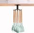 Aosome 360° Rotating Under Cabinet Utensil Holder Hanger - Stainless Steel with 8 Hooks for Kitchen