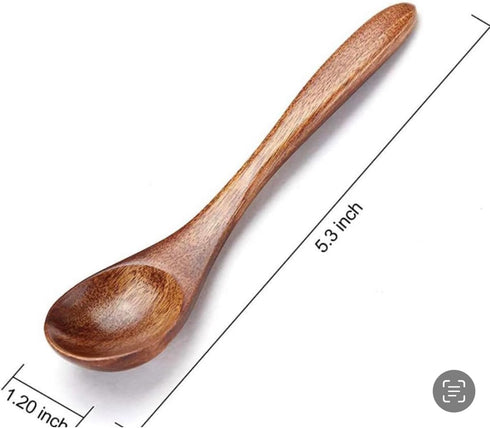 Wooden Spoons Set of 6, Beechwood Honey Spoons for Non Stick Kitchen Cookware, Natural Wood Utensils