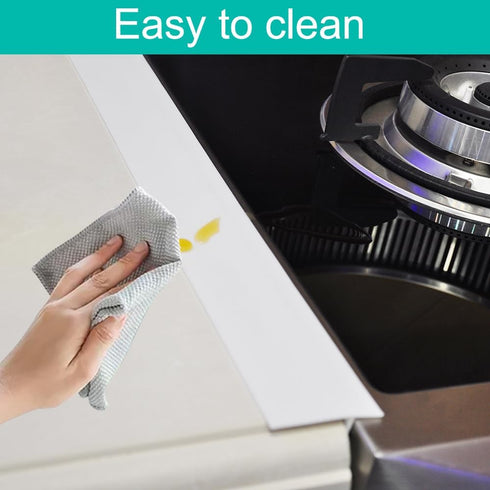Stove Gap Covers, 2 Pack Kitchen Silicone Oven Gap Filler - 21 Inches Countertop Strips Guard, Easy to Clean (White)