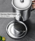 Bacon Grease Container with Strainer, 1.25 L Food-grade Stainless Steel Keeper with Lid and Easy-Grip Handle