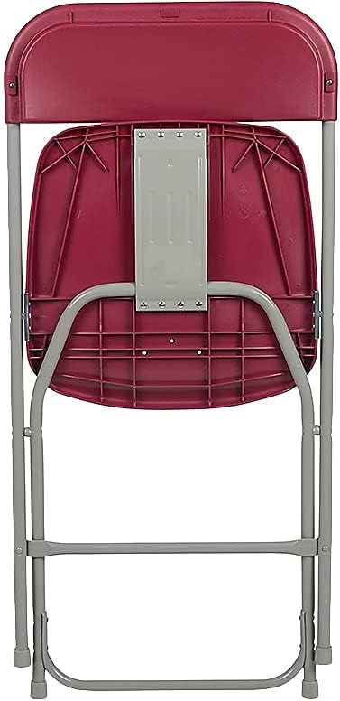 2 Pack 650LB Flash Furniture Hercules Series Plastic Folding Chair - Red - Weight Capacity Comfortable Event Chair