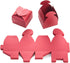 AWELL Burgundy Favor Box Bulk - 2.5x2x2.5 inches with Heart Bow, Pack of 50 Party Favor Boxes