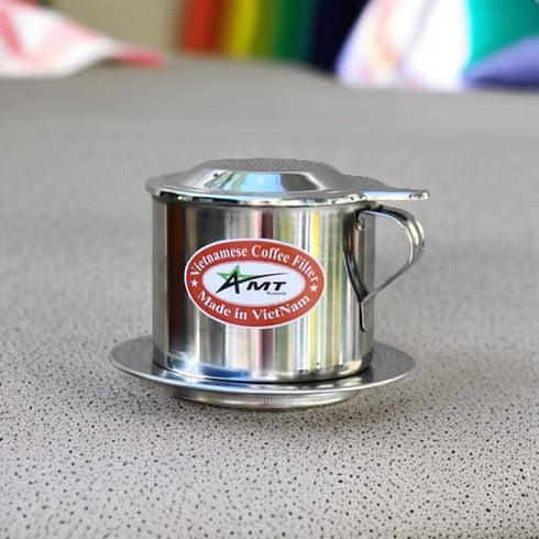 AMT 9.5 oz Coffee Maker with Phin Filter, Screw Down Dripper for Vietnamese Style Coffee at Home