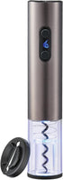Battery Operated Electric Wine Opener by ELMWAY - Stainless Steel Electric Corkscrew