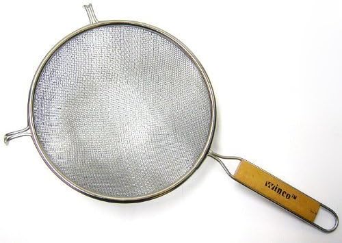 Strainer with Double Fine Mesh Winco MS3A-8D, 8-Inch Diameter, Set of 3
