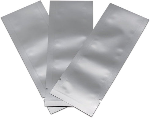 PABCK 100 Pcs 1.38x3.94 Inch Coffee Food Storage Heat Sealable Mylar Pure Foil Bag, Vacuum Pouch for Sampling Packaging