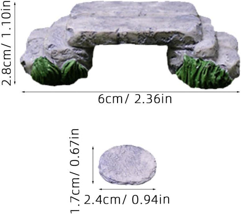 Yardwe Miniature Garden Bridge Statue Set, Micro Landscape Decorations, Stepping Stone DIY Mini Resin Bridge, Bonsai