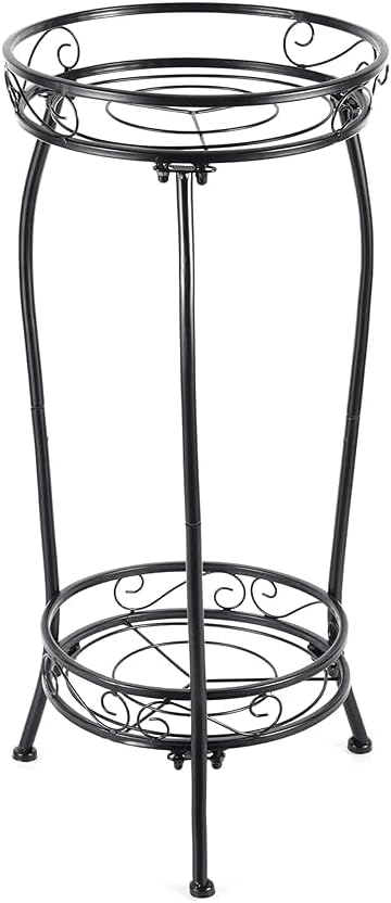 Kavlium Plant Stand Indoor OutdoorTall Black Metal Rustproof Stable Plant Stands2 Tier