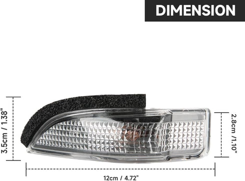 Front Left Side Wing Mirror LED Turn Signal Light, Compatible for Toyota Corolla 2014-2019, Replace Part 8174052050