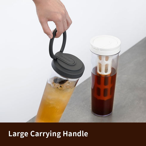 Portable Cold Brew Coffee Maker, 34oz Iced Coffee Maker with Leak-Proof Removable Fine Mesh Filter for Camping