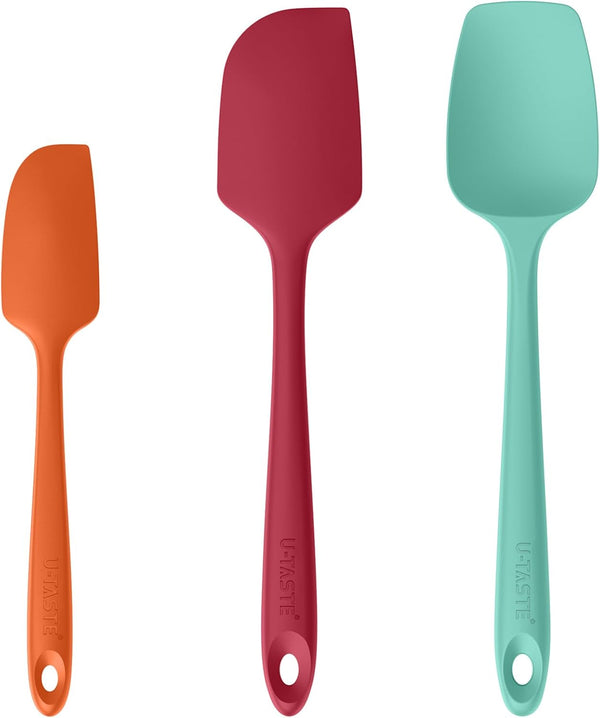 U-Taste Silicone Baking Spatula Set, 600ºF High Heat Resistant Food Grade Flexible Rubber Kitchen Cooking Utensils