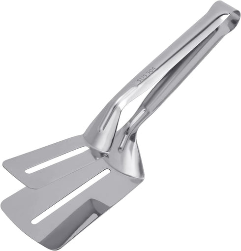 Steak Clamps, 3-in-1 Cooking Tong, Double Sided Spatula, 10 inch Multifunctional Stainless Steel