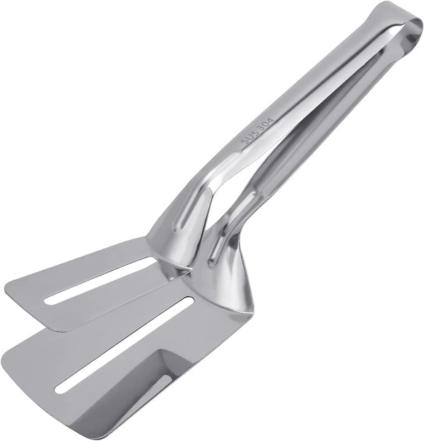 Steak Clamps, 3-in-1 Cooking Tong, Double Sided Spatula, 10 inch Multifunctional Stainless Steel