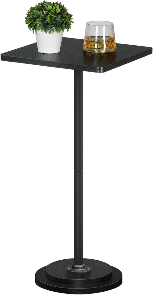 HOOBRO Small Side Table, Square Drink Table, Coffee Martini Table with Pedestal,