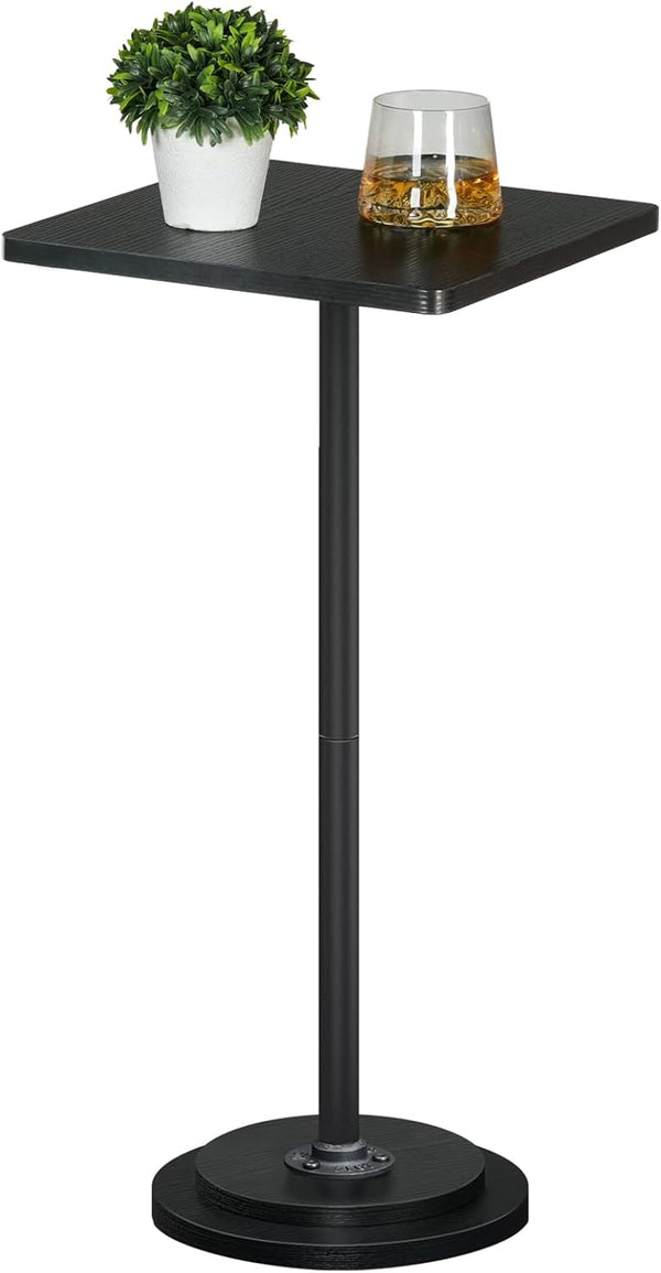 HOOBRO Small Side Table, Square Drink Table, Coffee Martini Table with Pedestal,