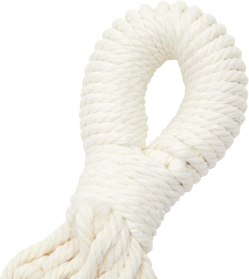Okuna Outpost Macrame Hanging Fruit Basket Hammock for Kitchen, 6 x 25 x 15 in, White Cotton Modern Under-Cabinet