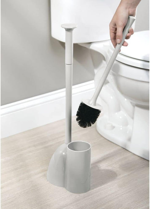 mDesign Hidden Plunger and Brush Set for Toilet Bowl, Modern Toilet Brush and Plunger Combo with Holder Caddy (Aura