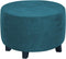 ADPON Velvet Plush Ottoman Cover,Super Stretch Round Ottoman Slipcover Washable Storage Stool