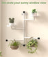 2-Tier 160 Window Plant Shelves, Rotating Indoor Wall Mounted Plant Holder Shelf for Haning Multiple Plants, Floating