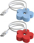 Small Flower USB Humidifier, Creative Mini Ultrasonic Fogger for Home Bedroom Office Desk (Blue+Red)