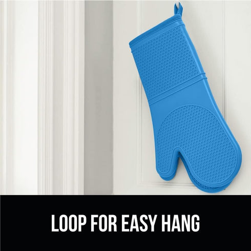 Gorilla Grip Heat and Slip Resistant Silicone Oven Mitts Set, 14.5 in, Extra Long Thick Gloves
