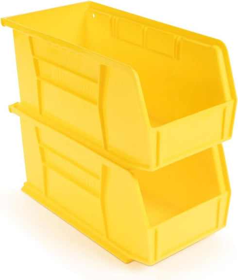 Hudson Exchange 11" x 5-1/2" x 5" Plastic Stackable Storage Bin and Hanging Container (Yellow)