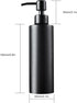 Soap Dispenser - Matte Black with Funnel and Non-Slip Coaster, 304 Stainless Steel Pump for Bathroom and Kitchen (12oz)