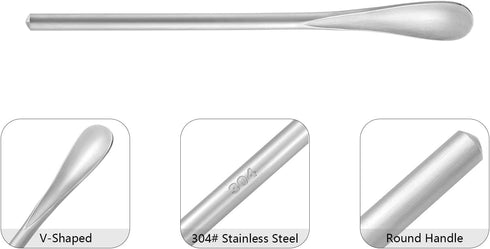Set of 4 Silver Stainless Steel Coffee Stirrers, 5 Inch Cocktail Beverage Iced Tea Mixing Spoon