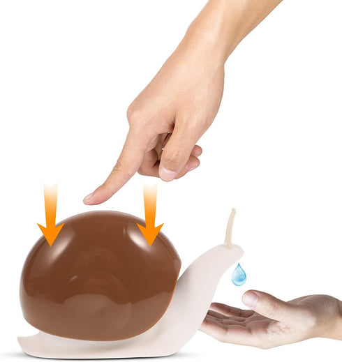 Snail Shaped Soap Dispenser, Cute Hand Soap or Lotion Pump Bottle, Fun Bathroom Accessory, Coffee Color, 6.88 x 4.33 x