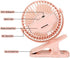 Mini Clip on Fan, 4 Inches - 2500mAh Battery Operated Personal Fan for Outdoors, Baby Stroller, Car Seat, Gym (Pink)