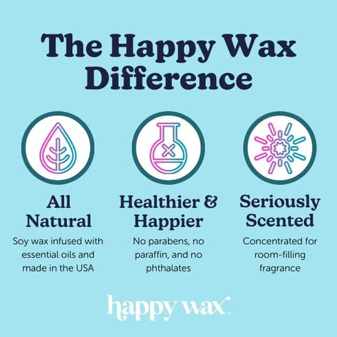Happy Wax Vanilla Sandalwood Scented Bear Wax Melts - Natural Strong Vanilla with Essential Oils (8 oz Pouch)