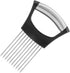 Onion Cut Tomato Slicer, Handy Kitchen Slicing Tool with 10 Even Prongs for Onion Lemon Potato Tomato Slices (Black)
