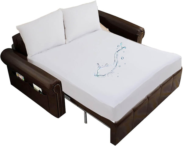Waterproof Sleeper Sofa Queen Mattress Protector 60x72 for Pull Out Sofa Bed, Fitted Sheet Style Cover Up to 8 Inch Deep