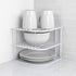 3-Tier Counter Home Basics Kitchen Corner Shelf and Cabinet Organizer Heavy Duty Wire Shelf in White