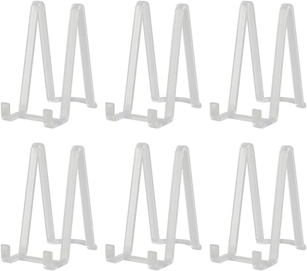Plastic Easel Stand Plate Holder for Display - 6 Inch Clear Stand for Pictures | Photo | Decorative Plate | Tabletop Art